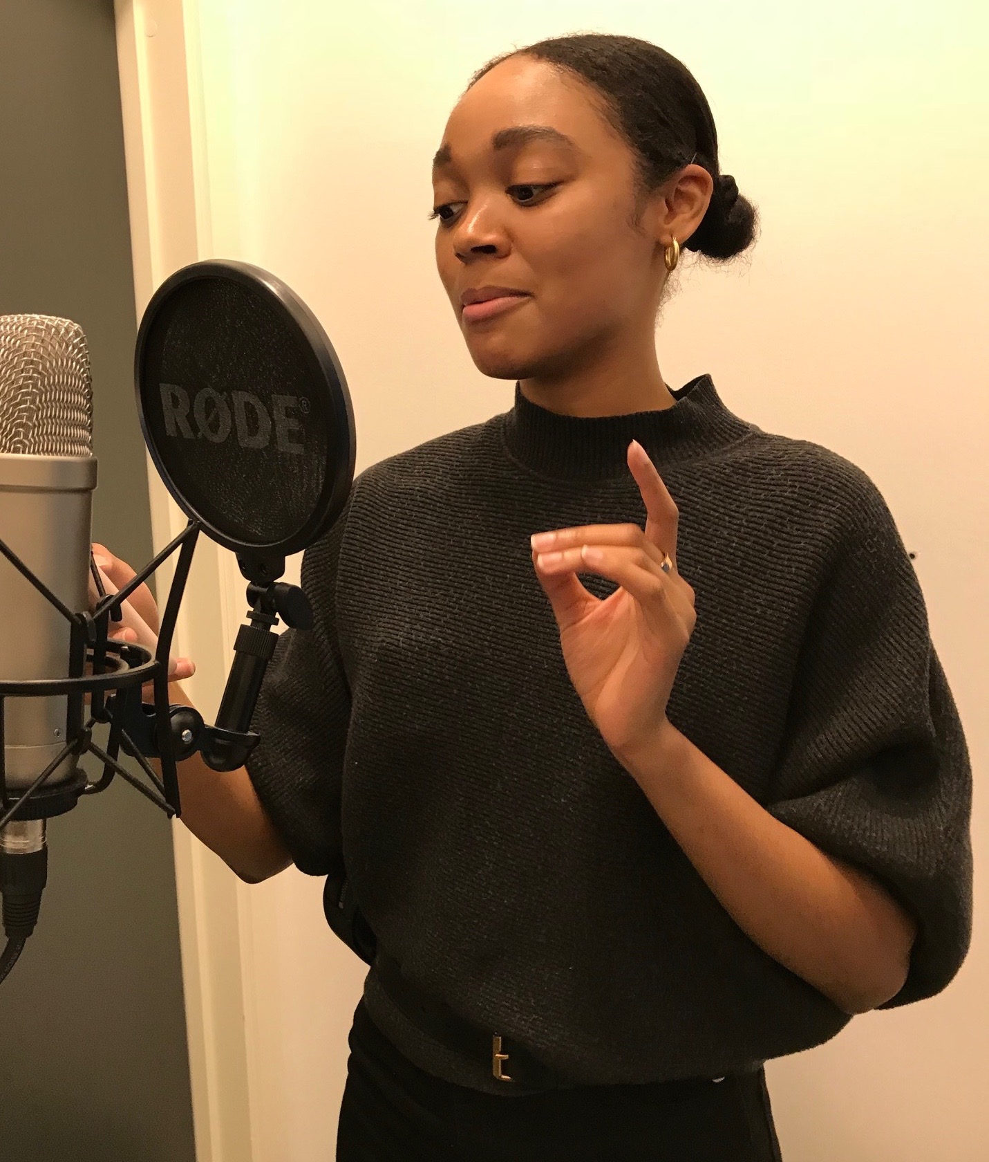 Kennedy in our Podcast Studio Spring 18